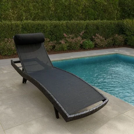 Reposera Milano - Gris en Negro - Muebles para el exterior, Uruguay | La Cueva Muebles, vista 3