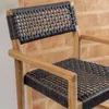 Banqueta en teca y fibra loom negra en Negro - Butacas, banquetas y puffs, Uruguay | Entrecasa, vista 3 de 9