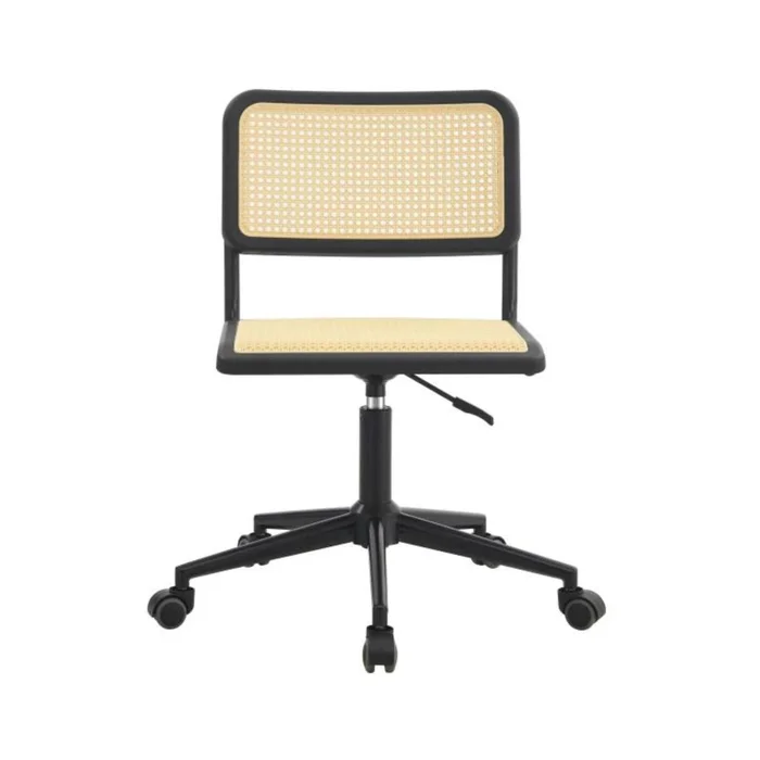 Silla De Escritorio Oficina Simil Rattan - Negro en Negro - Sillas de escritorio, Uruguay | Ecowood, vista 5
