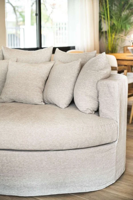 SILLON LUNA - OVAL - LINO GRIS MEDIO en Gris - Sillones y sofás, Uruguay | La Iberica, vista 2