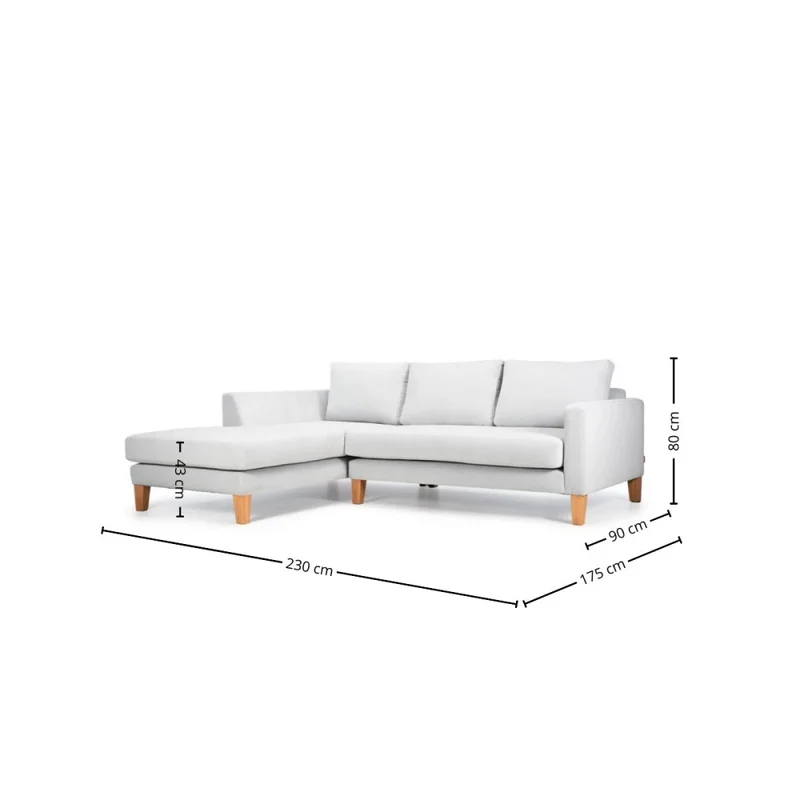 Rinconera Argo - Tela Aquaclean - 2 + chaise - A fabricar en Gris - Sillones y sofás, Uruguay | Nyr, vista 4