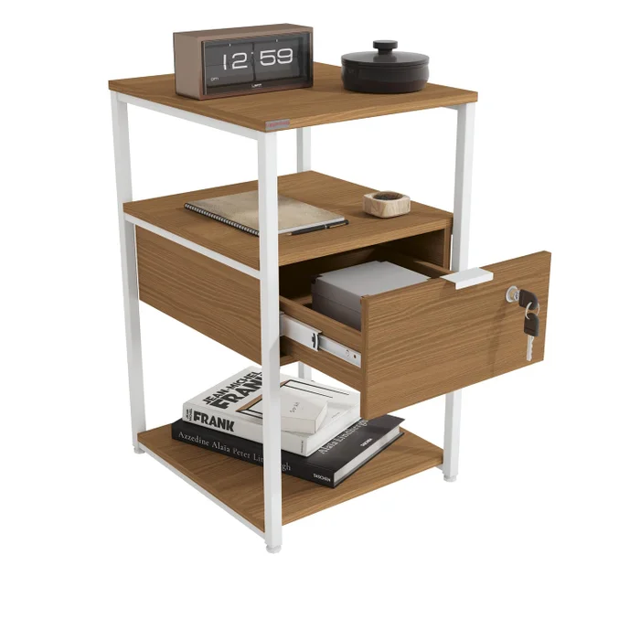 Estante Auxiliar Con Cerradura - Linea Industrial en Madera natural - Bibliotecas, Uruguay | Balton, vista 10