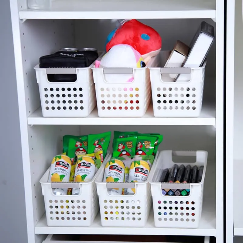 Cesto Almacenamiento Angosto Chico en Blanco - Canastos, Uruguay | Buho Store