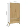Ropero Armario de 2 Puertas, Perchero y 2 Cajones en MDP - Madera - Línea Melilla - Blanco en Blanco - Roperos y placares, Uruguay | Mulata, vista 5 de 10