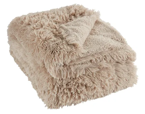 Manta MYRFIOL 135x195 pelo topo en Marrón claro - Textiles, Uruguay | JYSK