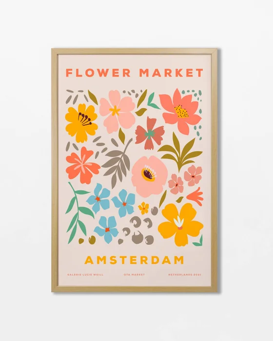 Flower Market - Amsterdam en Multicolor - Láminas, Uruguay | La Cuadrería