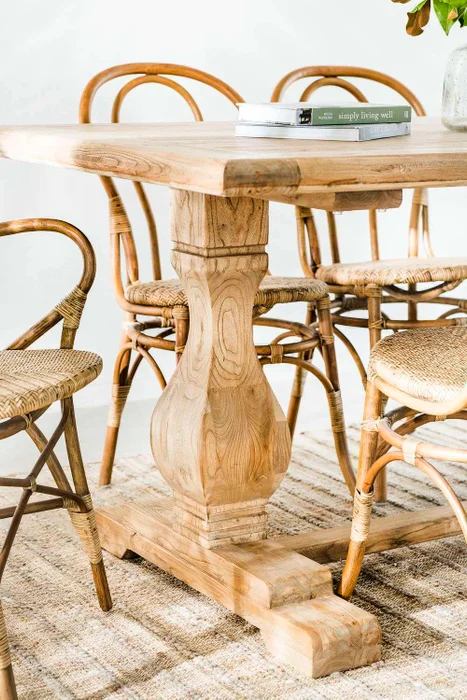 MESA COMEDOR DE OLMO ISABEL - 1.60 X 0.90 MTS en Madera natural - Mesas de comedor, Uruguay | La Iberica, vista 15