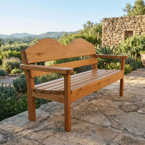 Sillón clásico 2 cuerpos — Serra Amoblamientos en Madera natural - Muebles para el exterior, Uruguay | Serra Amoblamientos