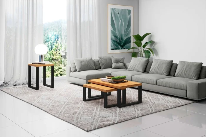Mesa Ratona Industrial 67cm 100% MDF - Linea Factory en Madera natural - Mesas de living, Uruguay | Balton, vista 4
