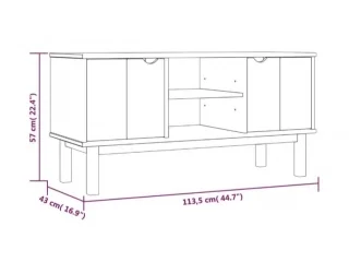 Rack TV 2 P Mel/Gris Linea Nordica en Madera Maciza en Madera natural - Muebles para TV, Uruguay | Quesal, vista 9