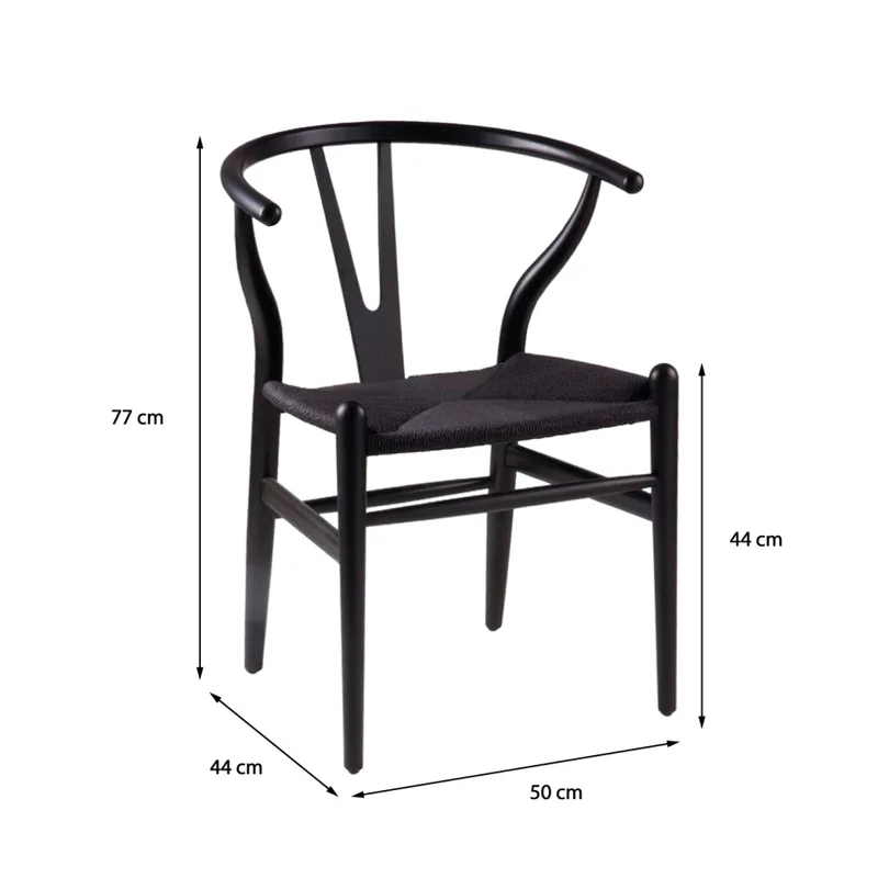 Silla Wishbone - Negra en Negro - Sillas, Uruguay | Walnut, vista 4