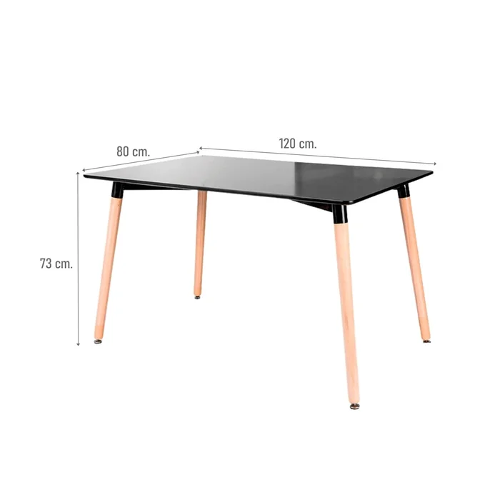 MESA EAMES RH NEGRA DT038-1X05 - Mesas de living, Uruguay | Rosas Hermanos, vista 2