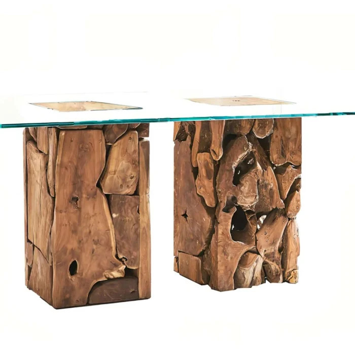 Mesa De Comedor Madera-y-vidrio Natural-beige Raíz en Madera natural - Mesas de comedor, Uruguay | Divino, vista 2