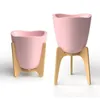 MACETA C/BASE MADERA 17X18CM TRYAS ROSA - Macetas, Uruguay | Decohogar, vista 2 de 5