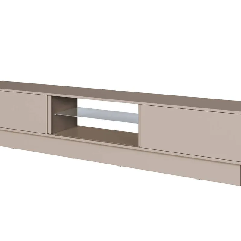 RACK NOVARIA 220CM PUERTAS CORREDIZAS VIDRIO - FENDI 100% MDF - Muebles para TV, Uruguay | Balton