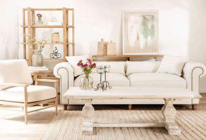 SILLON CHESTERFIELD - LINO ANTIMANCHAS en Blanco - Sillones y sofás, Uruguay | La Iberica, vista 11