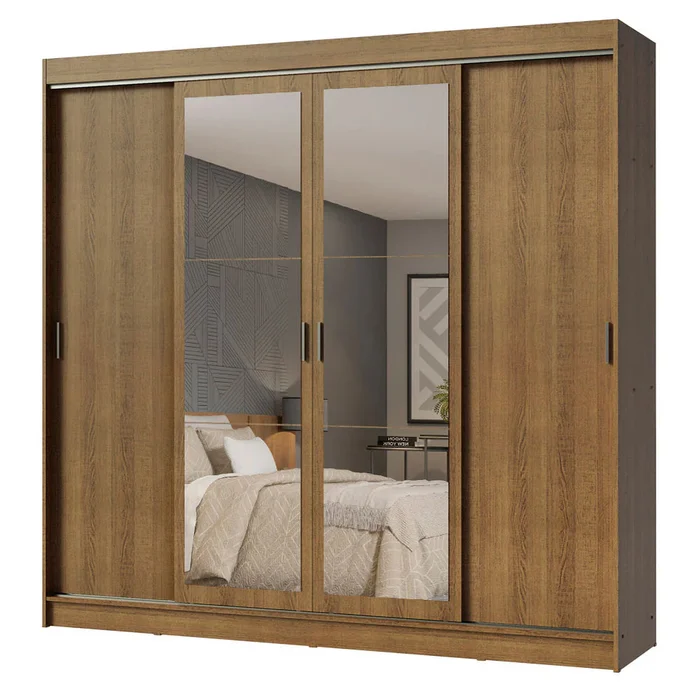 Ropero Placard Matrimonial Austin 4 Puertas Corredizas 215cm con 2 Esp en Blanco - Roperos y placares, Uruguay | Balton, vista 7