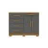 Comoda 5 Cajones 2 Puertas Moderna Con Estante 100% Mdp en NATURE ALASCA - Cómodas, Uruguay | Soy Hogar, vista 2