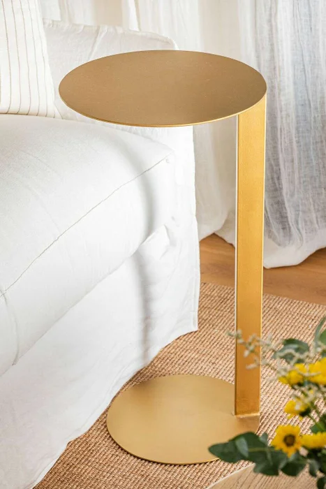 MESA AUXILIAR REDONDA - HIERRO DORADA en Dorado - Mesas de living, Uruguay | La Iberica, vista 3