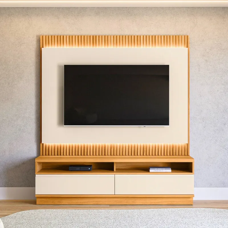 Modular para Tv San Paulo Rack + Panel en Focus Mari Slim - Muebles para TV, Uruguay | Rústico Hogar