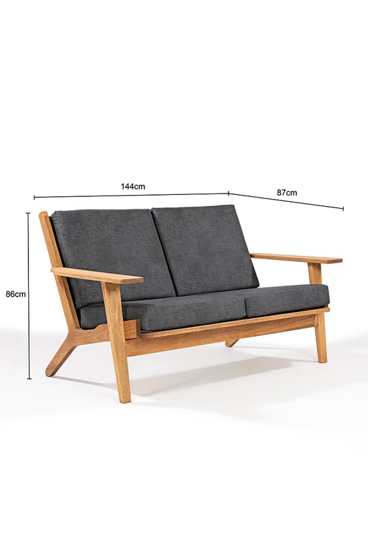 SOFA LOTUS 2 LUGARES ACQUABLOCK NEGRO 144x87x86CM JATOBA - Muebles para el exterior, Uruguay | Vinibel, vista 3