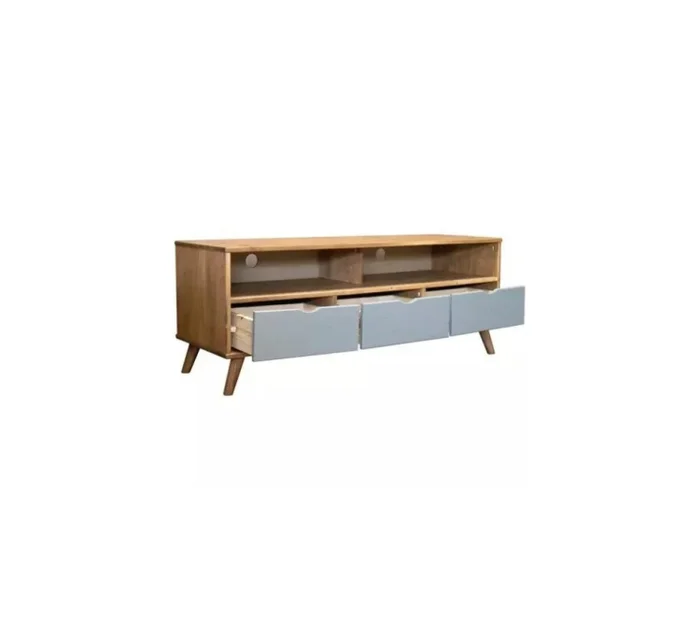 Rack 3 Cajones Madera Gris - Línea Berlín en Gris - Muebles para TV, Uruguay | Ecowood, vista 2