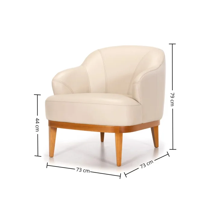 Butaca Hollywood - Cuero Básico - Arena - (Preventa) en Beige - Butacas, banquetas y puffs, Uruguay | NYR, vista 3