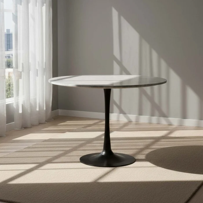 Mesa De Comedor Marmol Negro Tulip en Negro - Mesas de comedor, Uruguay | Divino