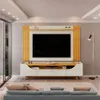 Rack con Panel Lotus - Blanco en Blanco - Muebles para TV, Uruguay | Ecowood, vista 2 de 3