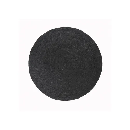 ALFOMBRA YUTE REDONDA NEGRA en Negro - Textiles, Uruguay | Masinfinito Casa