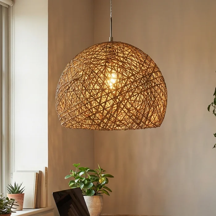 Lámpara colgante Alba 50cm en Natural / Ocre suave - Lámparas colgantes, Uruguay | La Perla, vista 3