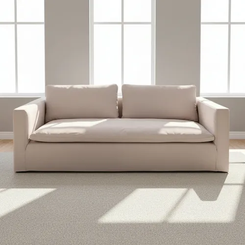 Sofá 3 Cuerpos Tela Natural-beige Nunu Beige en Beige - Sillones y sofás, Uruguay | Divino