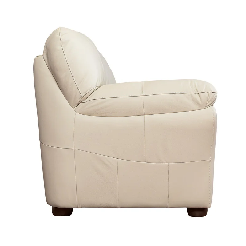 Sillón 3 Cuerpos Cuero Natural-beige Florencia Crudo en Blanco - Sillones y sofás, Uruguay | Divino, vista 4