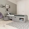 Cama Madera Maciza Con Cajones - 1 plaza - Línea Onix - Gris en Gris - Dormitorio, Uruguay | Ecowood, vista 2 de 2