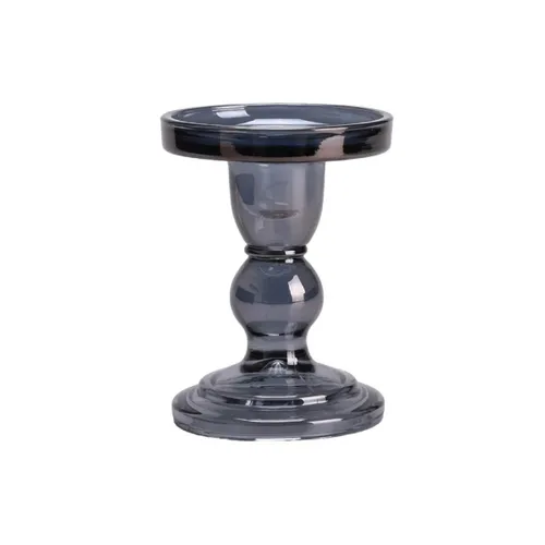 CANDELABRO VIDRIO D8.5/H11.5CM COLOR HUMO en Gris - Velas y Portavelas, Uruguay | Decohogar