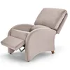 POLTRONA RECLINABLE MANUAL - TELA RUSTICA COLOR ARENA OSCURA en Beige - Butacas, banquetas y puffs, Uruguay | Champagne Home, vista 1 de 3