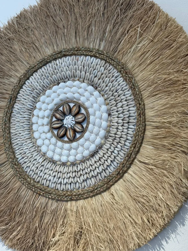 Deco de pared con fibra y caracoles flor en Madera natural - Espejos, Uruguay | FMB, vista 2