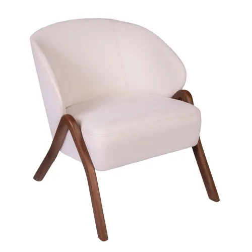 Butaca Tela-y-madera Natural-beige Arco Off White/miel en Off-white - Sillones y sofás, Uruguay | Divino