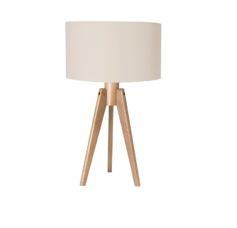 Lámpara de Mesa Tripode Cilíndrico en Blanco - Lámparas de mesa, Uruguay | Finkel