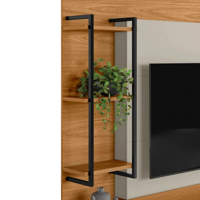 Modular para Tv Alagoas Nature/Blanco - Línea Haus en Madera natural - Muebles para TV, Uruguay | Ecowood, vista 5