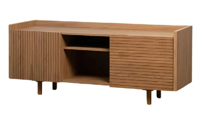 Rack PLISSE 1.40 m Madera en Madera natural - Muebles para TV, Uruguay | Finkel