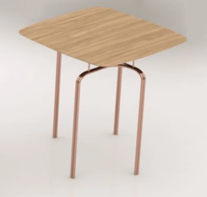 MESA LATERAL - MADERA CLARA - PATAS COBRE en Madera natural - Mesas de living, Uruguay | Champagne Home