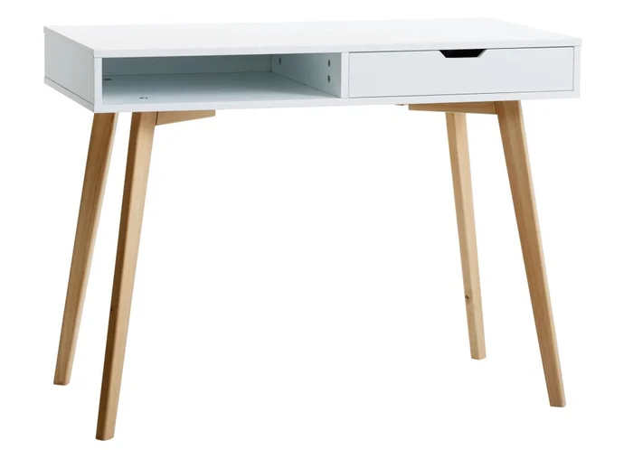 Escritorio TAMHOLT 50x100 blanco/natural en Blanco - Escritorios, Uruguay | JYSK