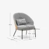 Butaca Eamy - gris claro chapado en fresno con acabado natural y metal con acabado negro en Gris - Butacas, banquetas y puffs, Uruguay | Kavehome, vista 9 de 9