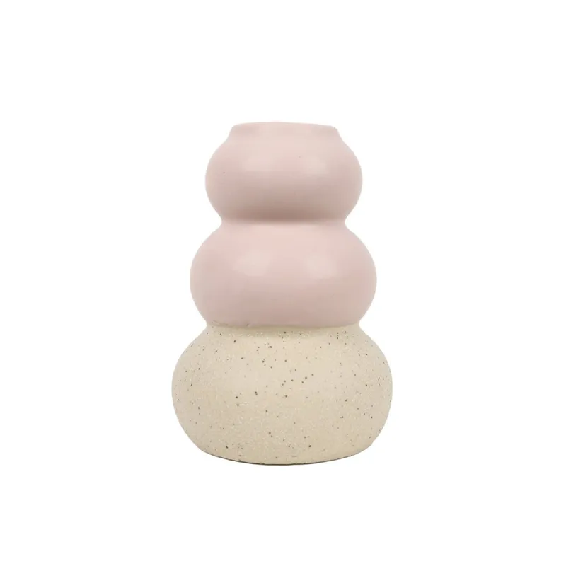 CANDELABRO ANILLOS 6x6x8.5CM CERAMICA ROSA en Rosa - Decoración, Uruguay | Koz