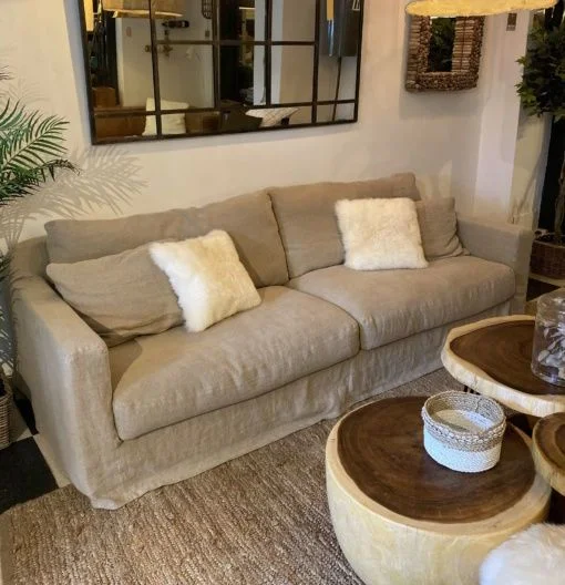 SOFA BISCARROSSE LINO FRANCES 206CM BEIGE en Beige - Sillones y sofás, Uruguay | Más Infinito Casa, vista 5