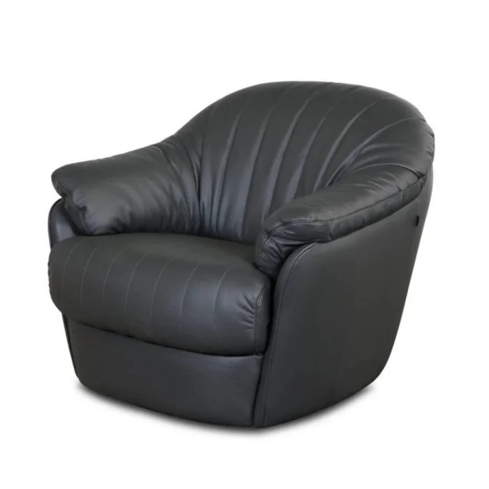 Butaca Giratoria 100% Cuero - Paris - Negro en Negro - Sillones y sofás, Uruguay | Rústico Hogar, vista 2
