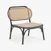 Butaca Doriane madera maciza - olmo acabado lacado negro y asiento de tela en Negro - Butacas, banquetas y puffs, Uruguay | Kavehome, vista 1 de 9