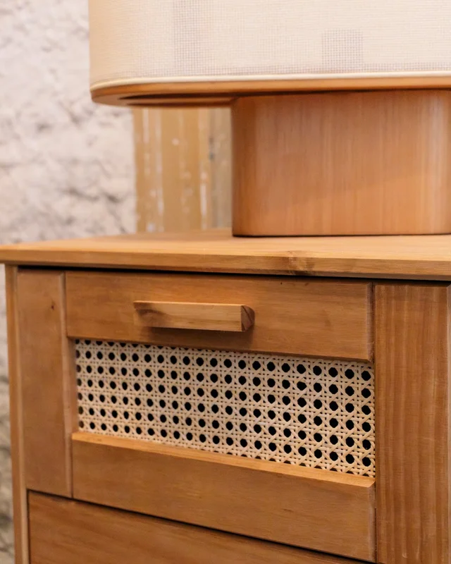Cómoda Madera de Pino y Rattán Natural - Linea Yakarta en Madera natural - Cómodas, Uruguay | Berna Home, vista 7