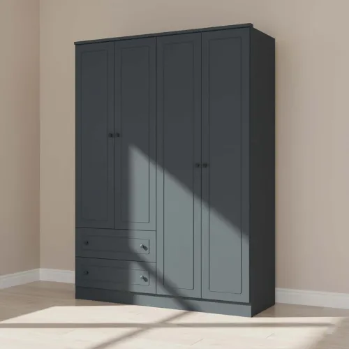 Placard 4 Puertas Mdf Gris Americano Plus en Gris - Roperos y placares, Uruguay | Divino